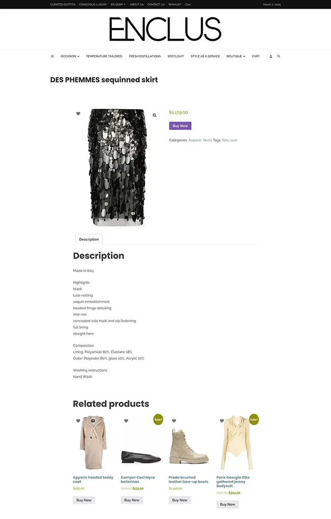 product page