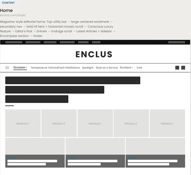 Wireframe — Homepage Desktop